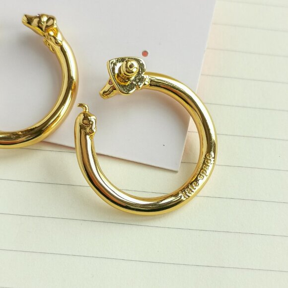 Hot Dog Gold Hoop Earrings - Kate Spade - Picture 3 of 3